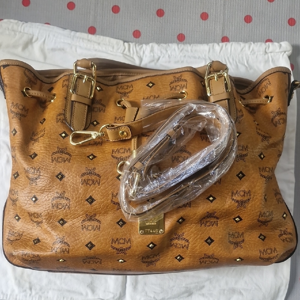 MCM Cognac Visetos Tote Bag